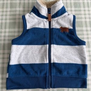 Carter's Blue and White Fleece Vest size 3 months